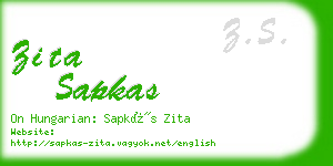 zita sapkas business card